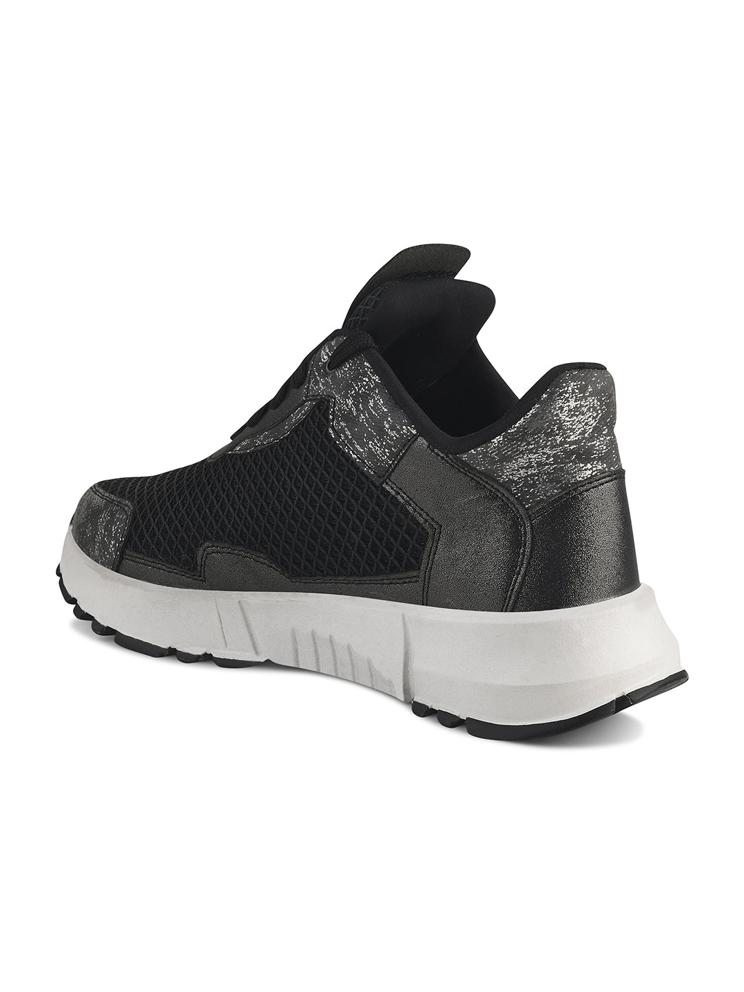 chunky sole sneakers with mesh panels and durable outsoles
Black