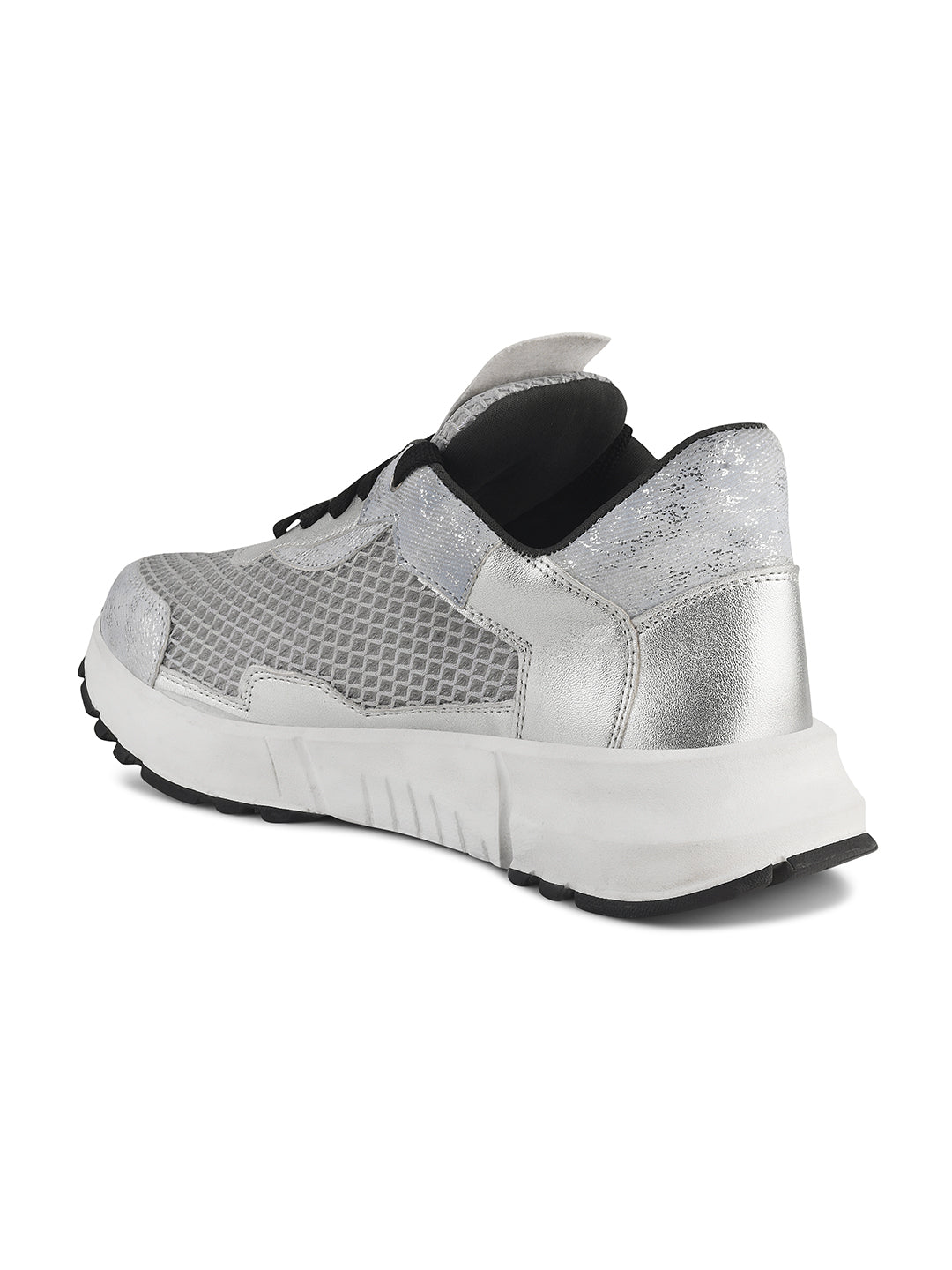 chunky sole sneakers with mesh panels and durable outsoles
Grey
