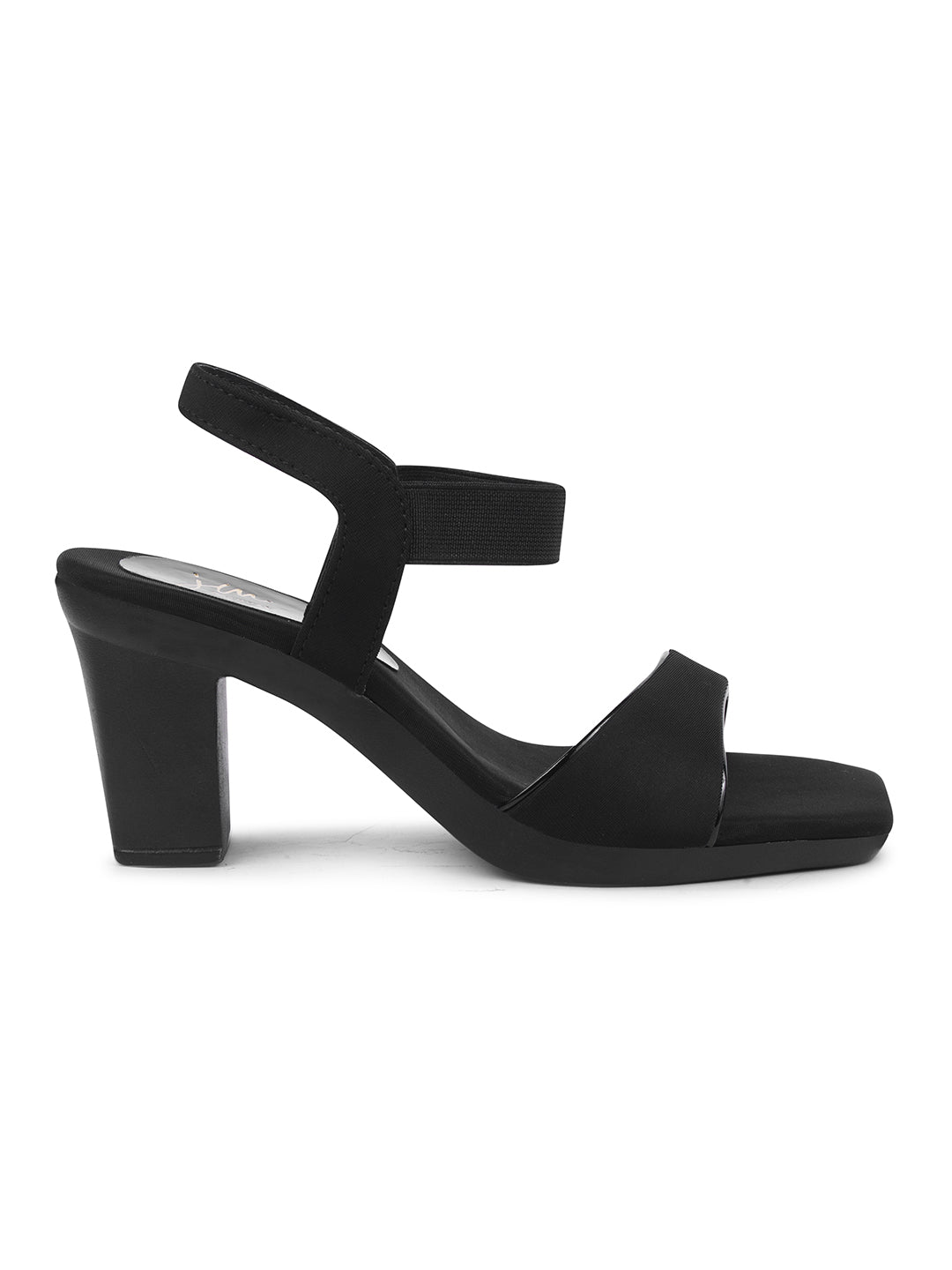 JM LOOKS Low Block Chunky Heels Sandals - Trendy & Comfortable Black