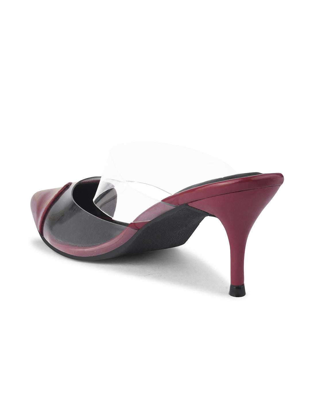 Jm Looks heart-toe transparent mule heels
Cherry