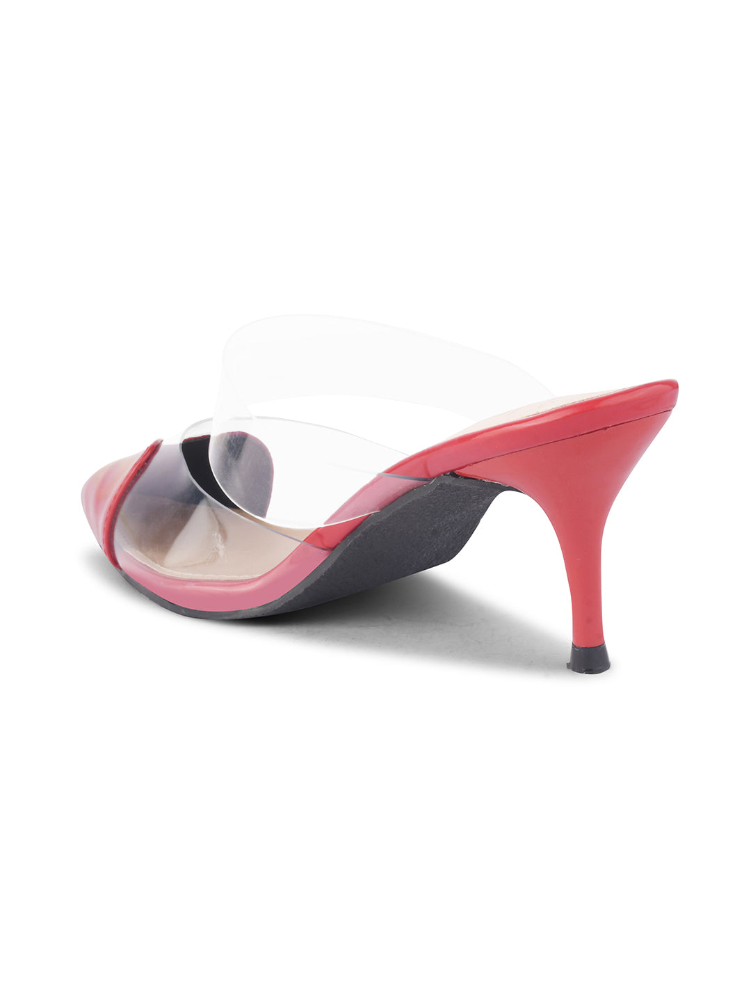 Jm Looks heart-toe transparent mule heels
Red