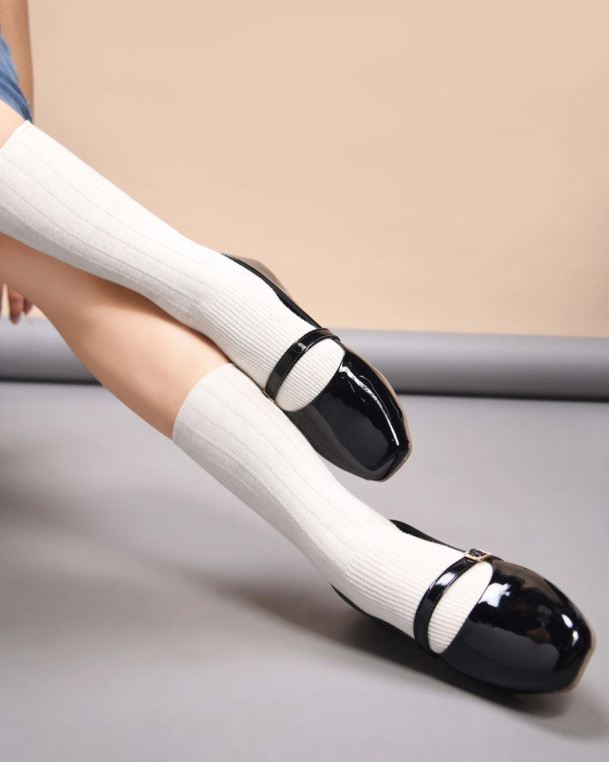 Jm Looks Cherry Double Strap Block Heel Sandals Stylish & Comfortable Black