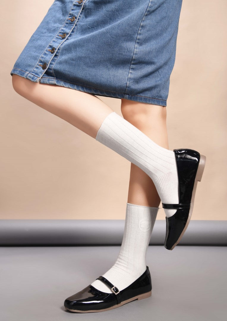 Jm Looks Cherry Double Strap Block Heel Sandals Stylish & Comfortable Black