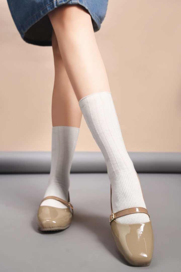 Jm Looks Cherry Double Strap Block Heel Sandals Stylish & Comfortable Beige