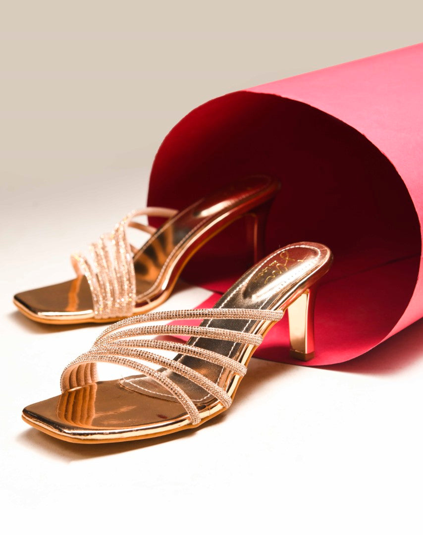 JM Looks heeled sandals with multiple embellished straps and a square toe
Sultan
