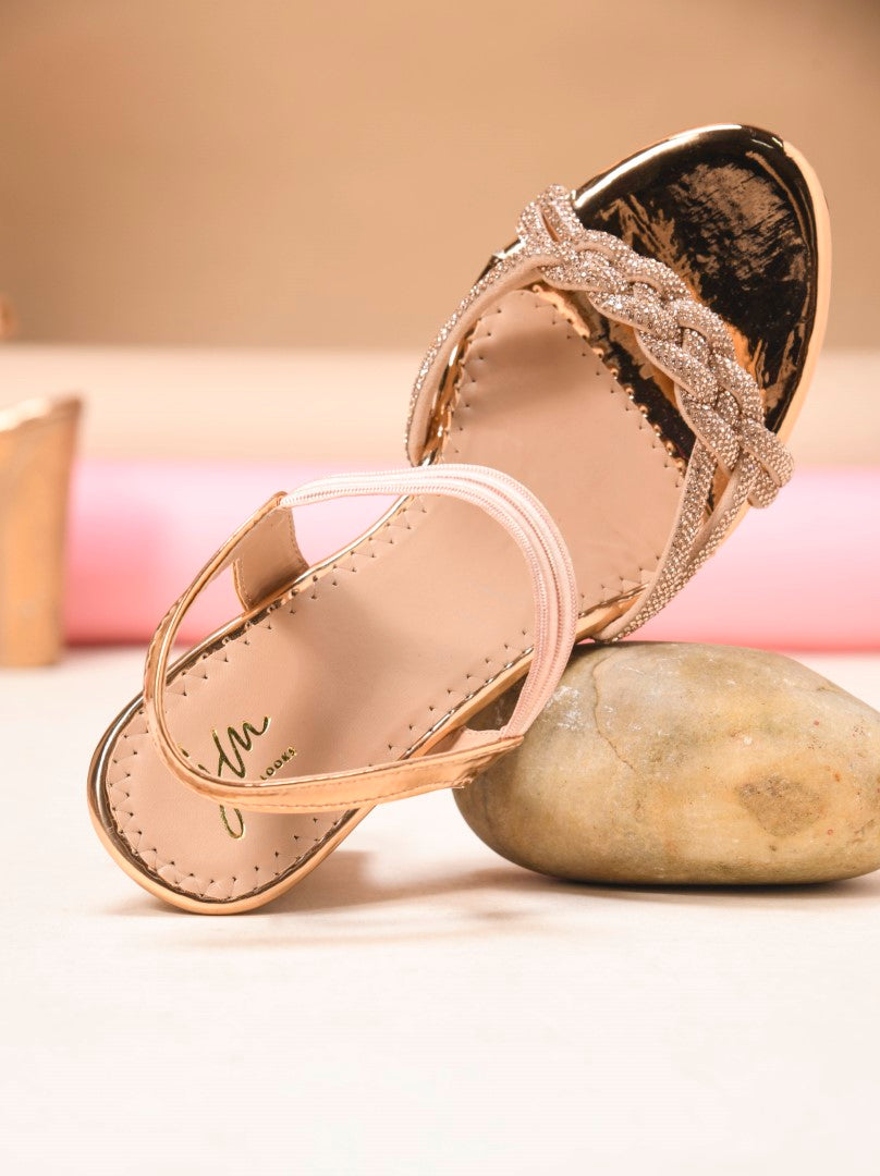 Jm Looks platform heels with braided straps and an ankle strap, paired with traditional attire
Sultan