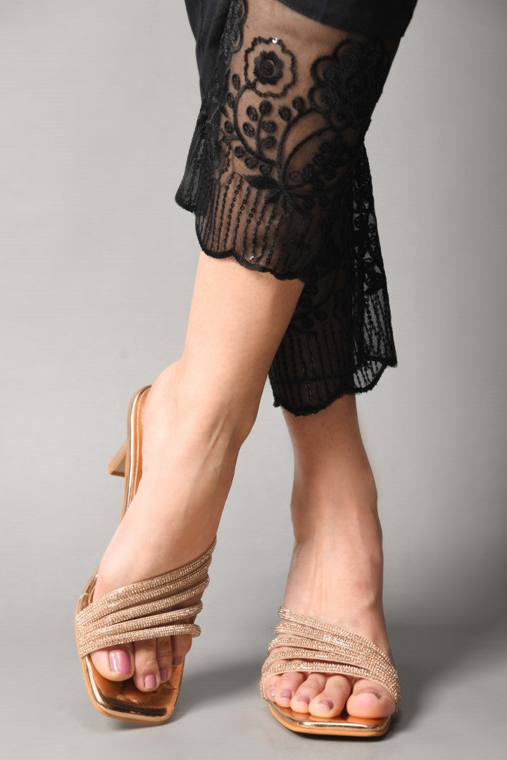 JM Looks heeled sandals with multiple embellished straps and a square toe
Sultan