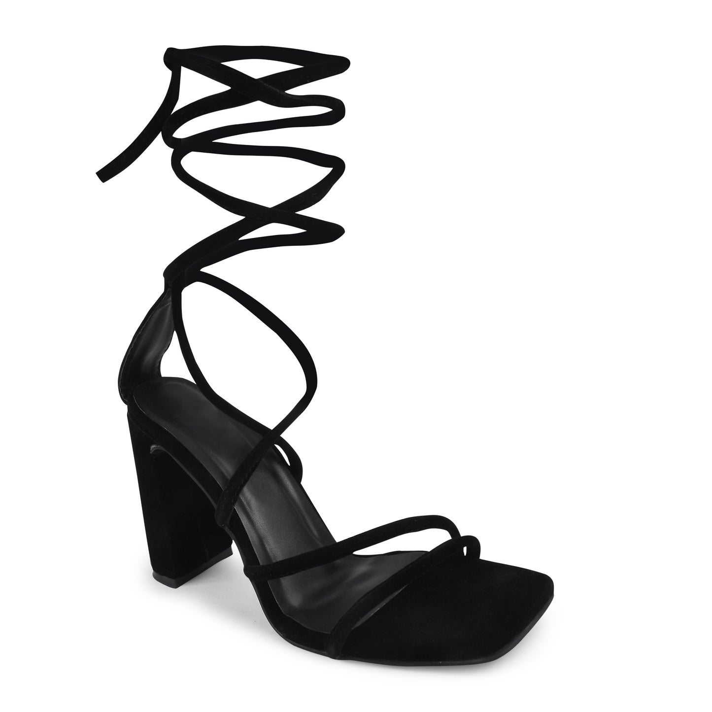 Buy Online Open-Toe Lace-Up Heel Sandals for Women and Girls at JM LOOKS Black