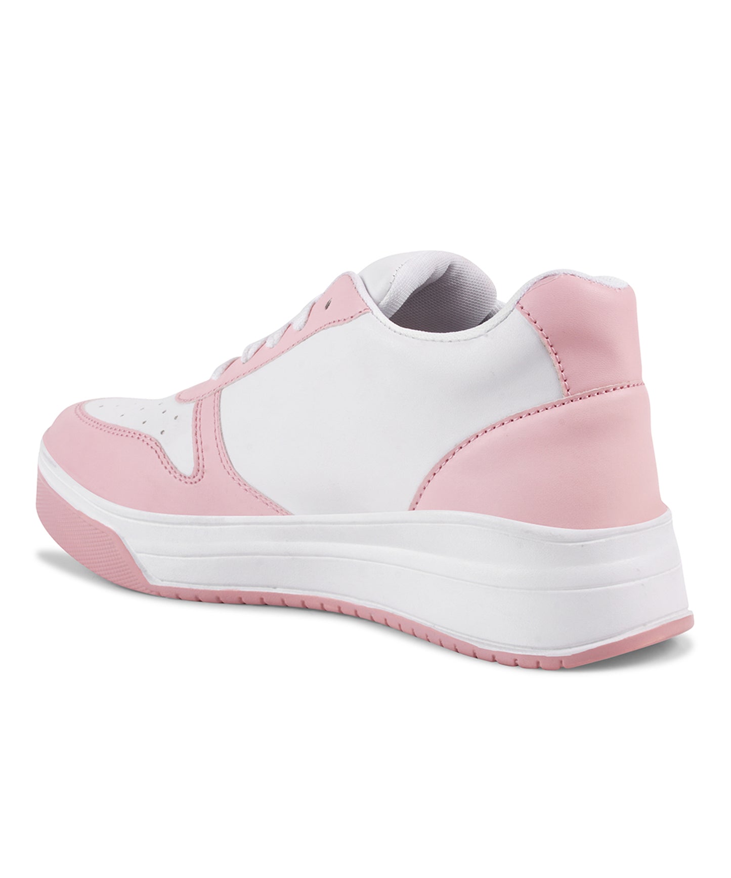 Jm Looks Women's Baby Pink Chunky Sneakers – Comfortable Casual Shoes White-Pink