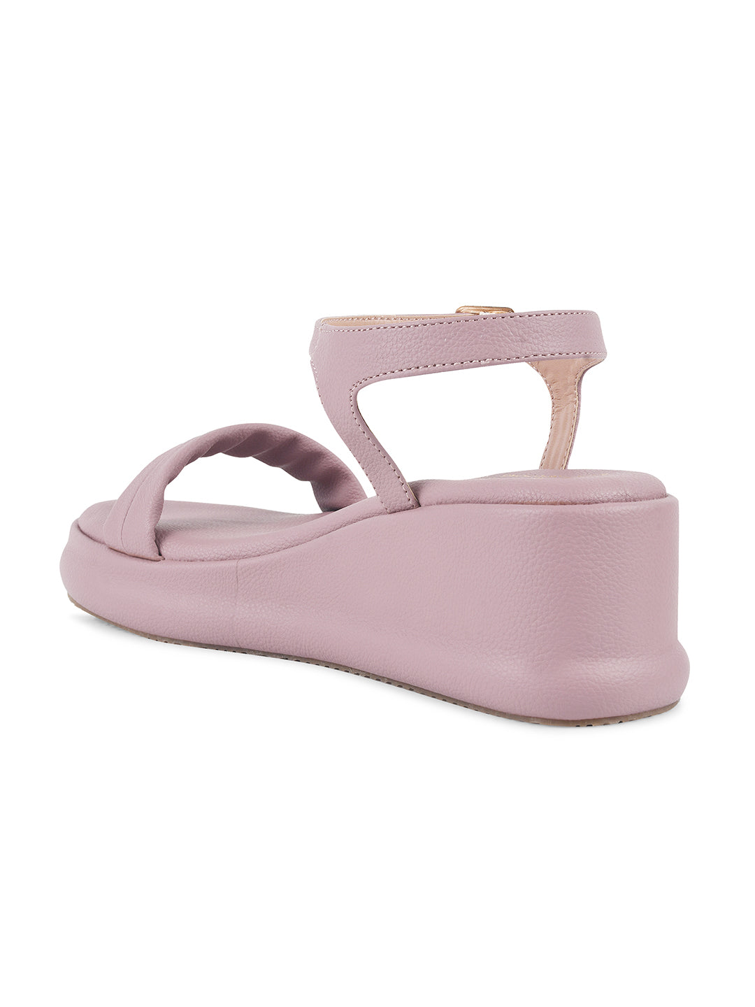 JM Looks Platform Wedge Sandals Wood-Rose