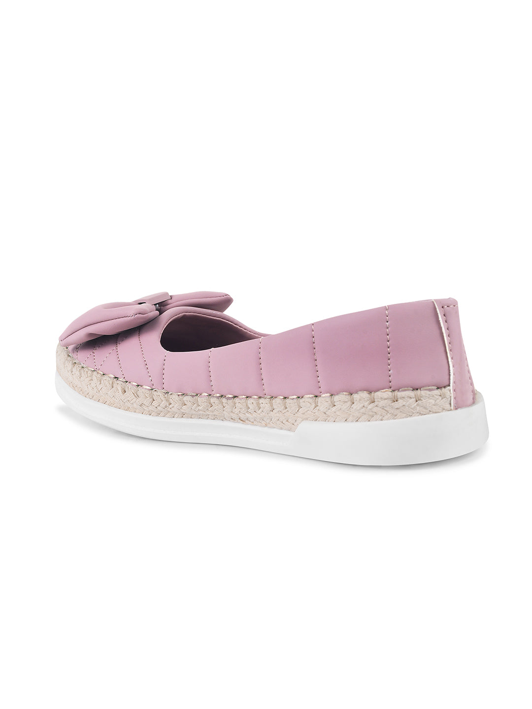 JM Looks espadrille loafers featuring a prominent bow and woven sole detail
Black