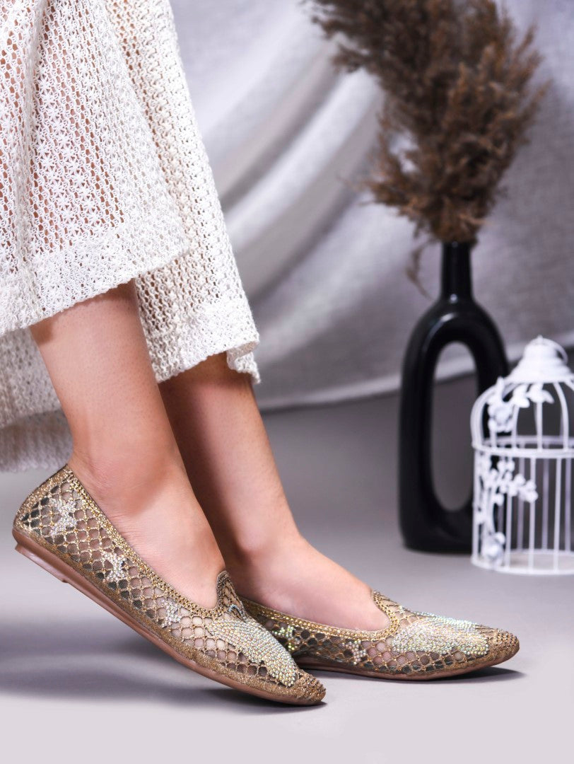 JM Looks women's mesh slip-on flats with star-shaped embellishments
Copper