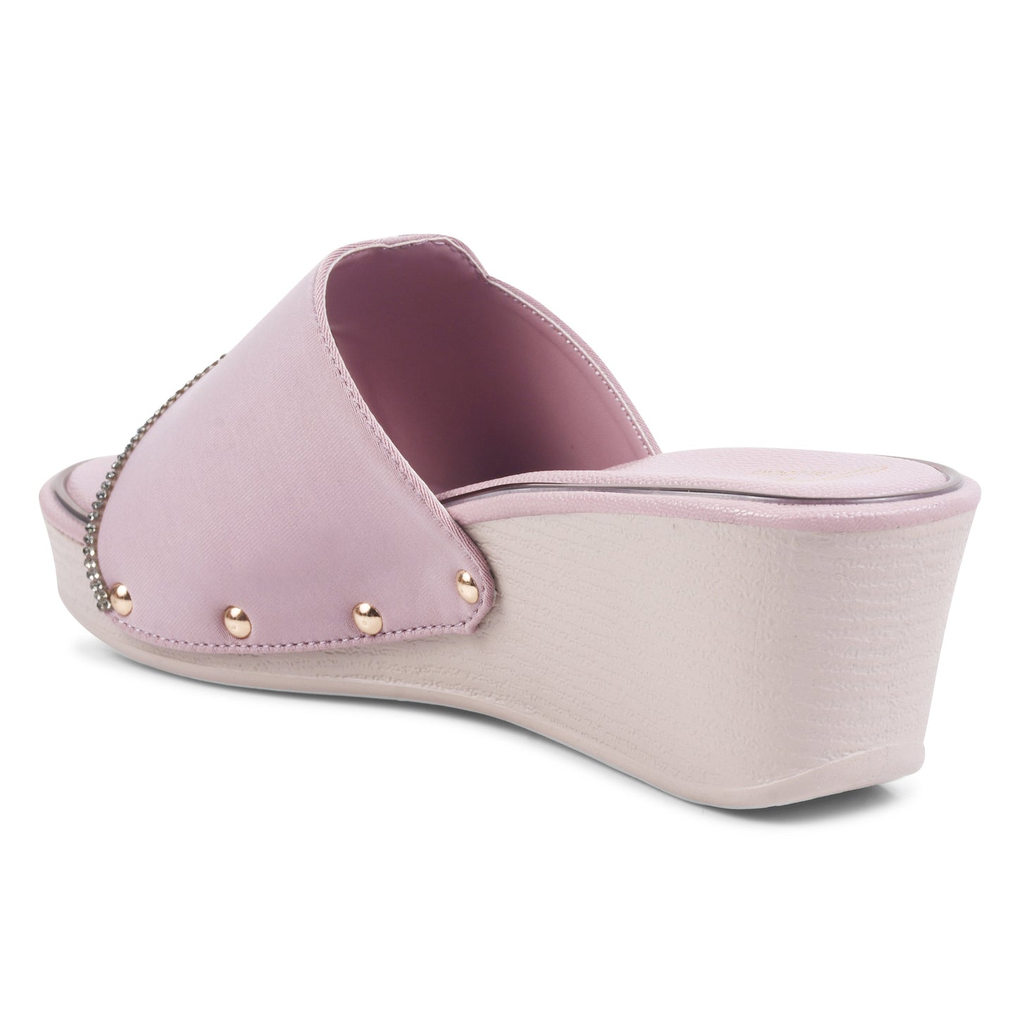 JM Looks Ethnic Wedge Sandals | Embroidered Open-Back Slip-On for Women black