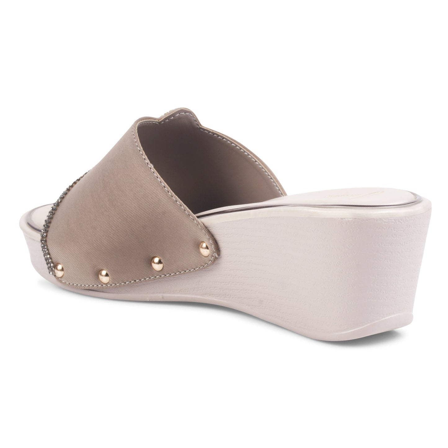 Elegant Embellished Wedge Heels wood rose