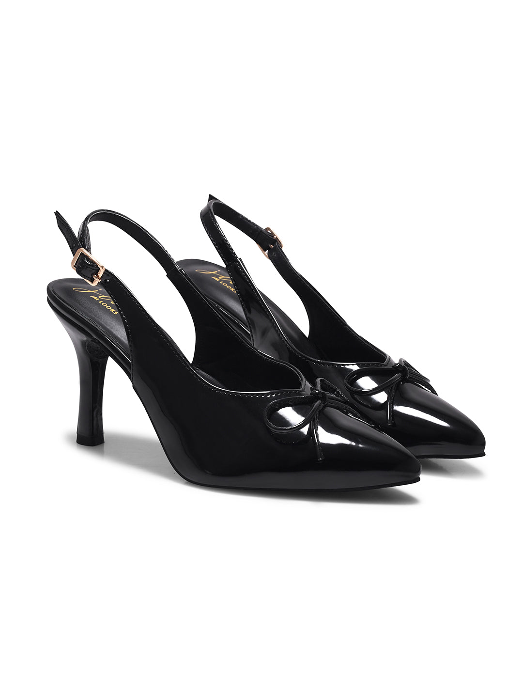 JM Looks Embroidered Ethnic Flat Sandals for Women | Handcrafted Traditional Slip-Ons Black