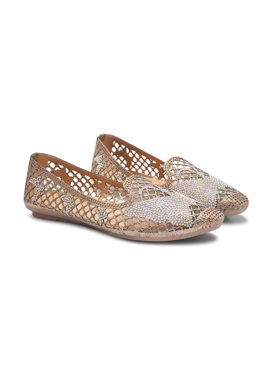 JM Looks women's mesh slip-on flats with star-shaped embellishments
Copper