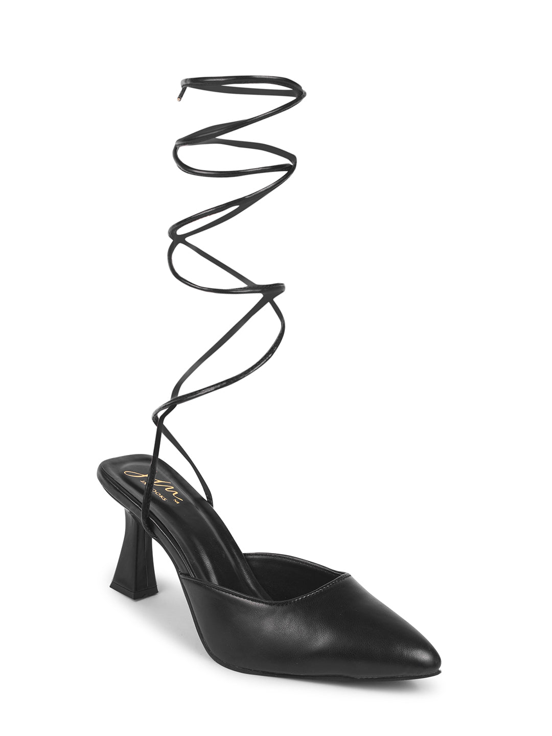 Shop Online Lace-Up Bellie Heels for Timeless Style at JM LOOKS Black