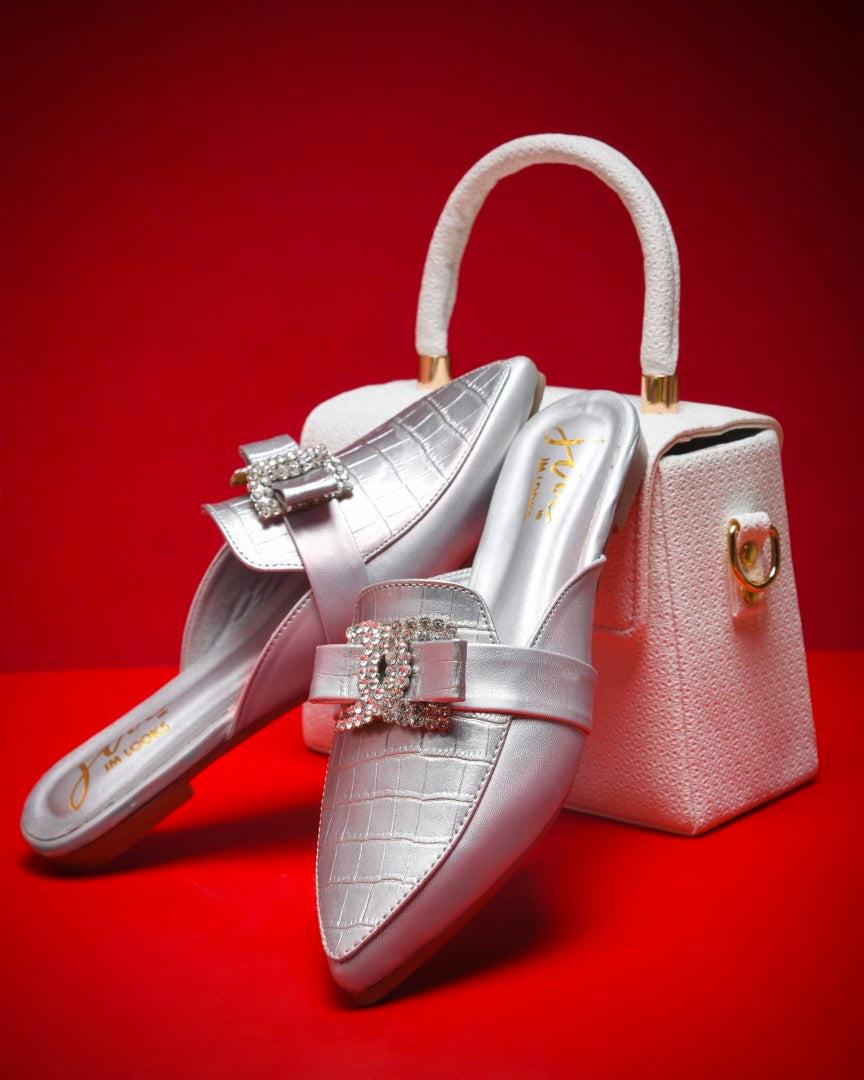 Tan Pointed Pumps for Women | Neutral Work Heels | JM Looks Silver