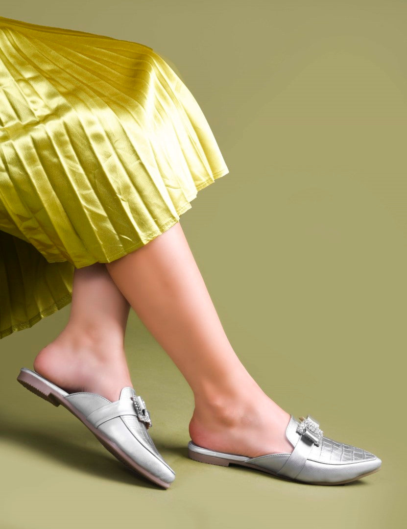 Tan Pointed Pumps for Women | Neutral Work Heels | JM Looks Silver