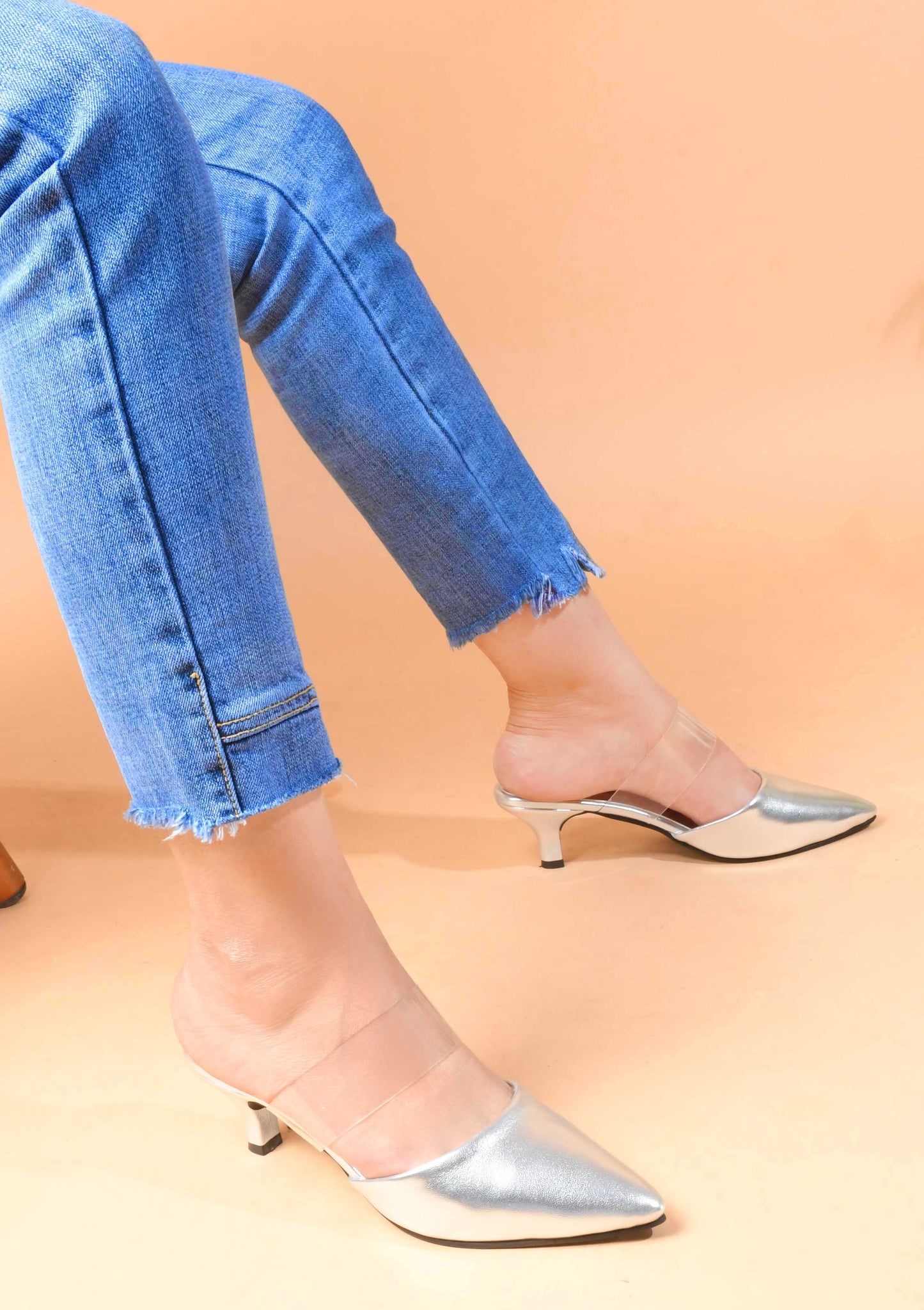 JM LOOKS | Pencil Black Heel Sandals for Women and Girls | Shop Now Silver