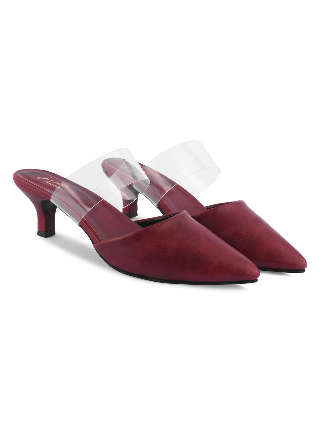 JM LOOKS | Pencil Black Heel Sandals for Women and Girls | Shop Now Cherry Red