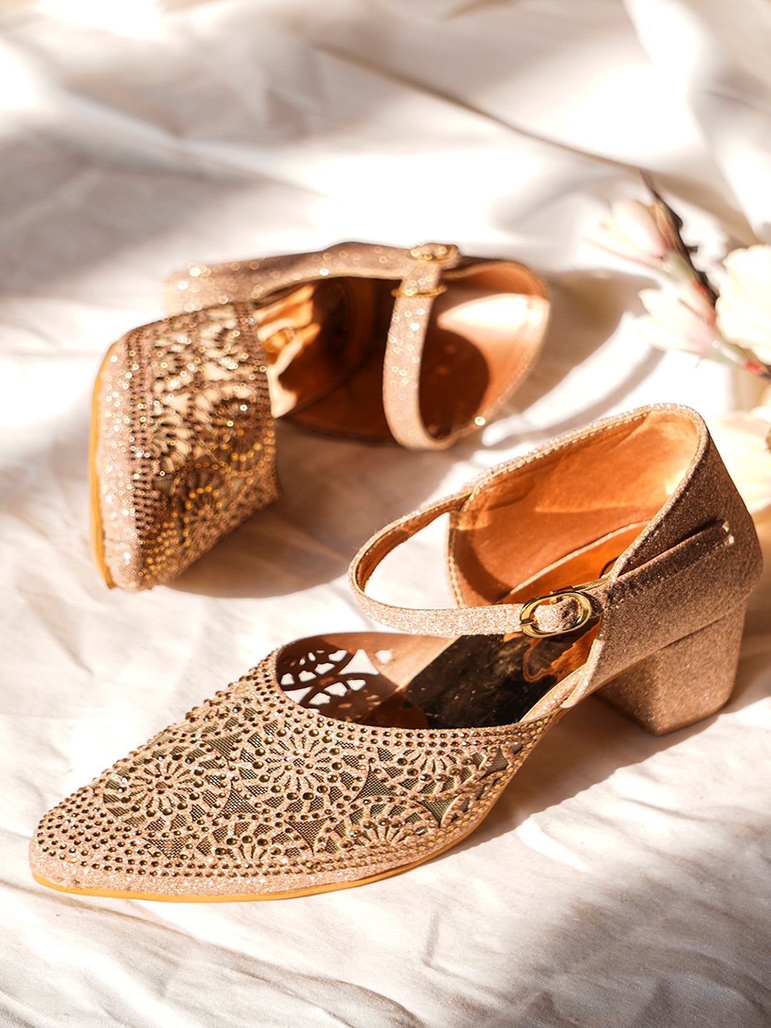 Buckle Strap Mules Block Heel for Women & Girls at JM LOOKS Sultan