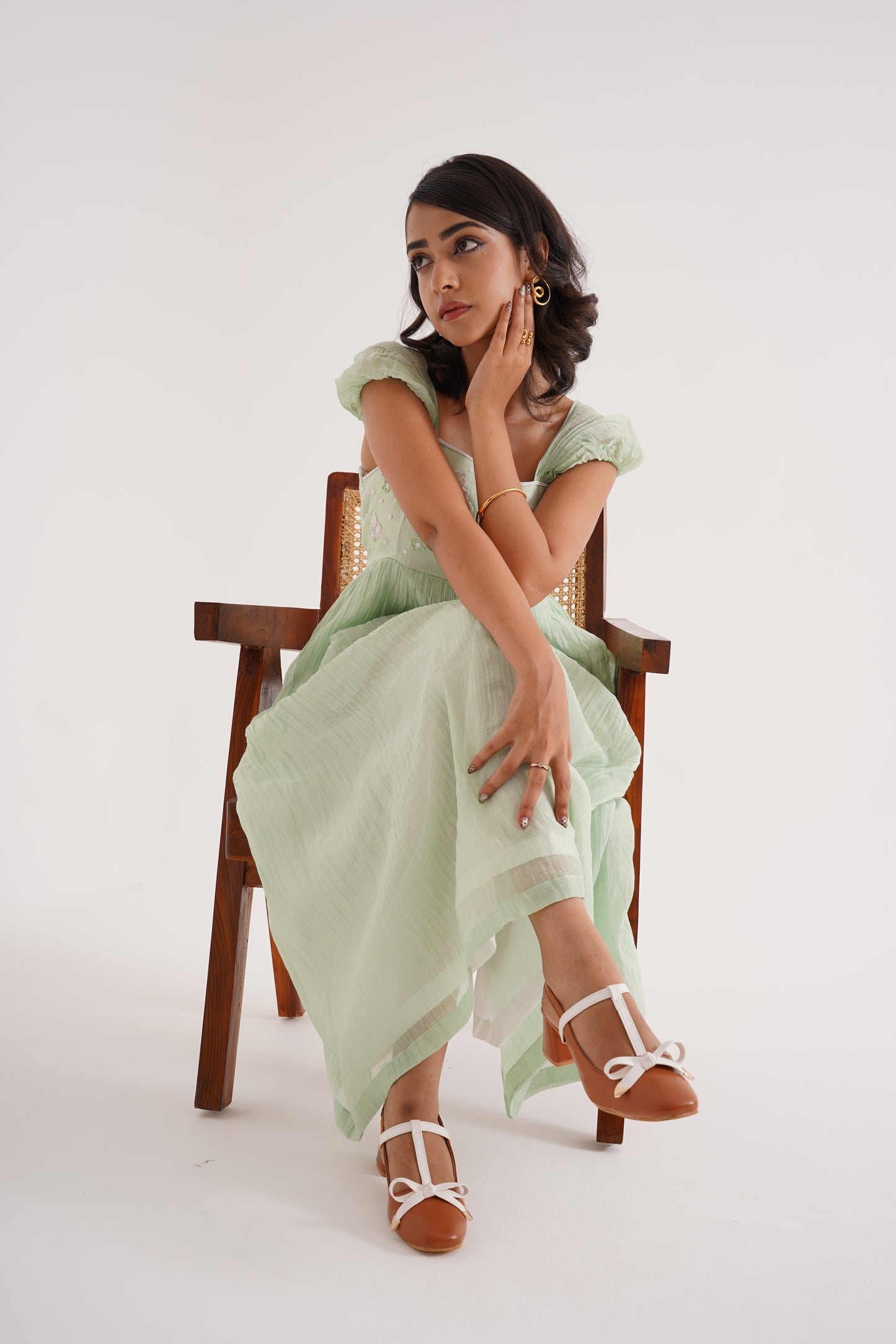 Bow Detail Slingback Heels | Block Heel Pumps | JM Looks Tan
