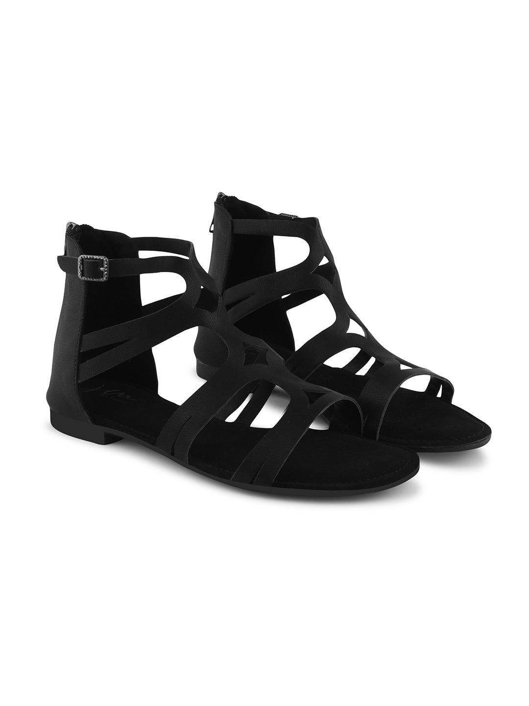 Jm Looks gladiator sandals with multiple straps and a back zipper
Black