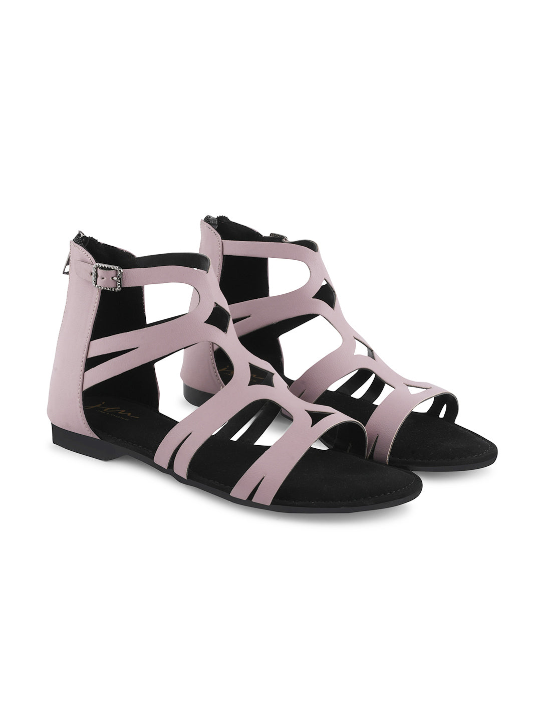 Jm Looks gladiator sandals with multiple straps and a back zipper
Peach