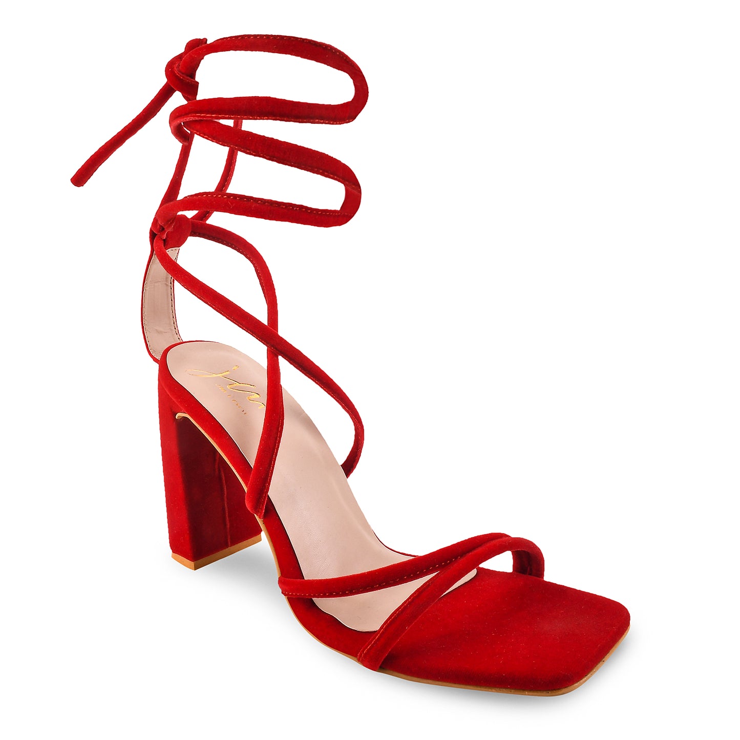 Buy Online Open-Toe Lace-Up Heel Sandals for Women and Girls at JM LOOKS Red