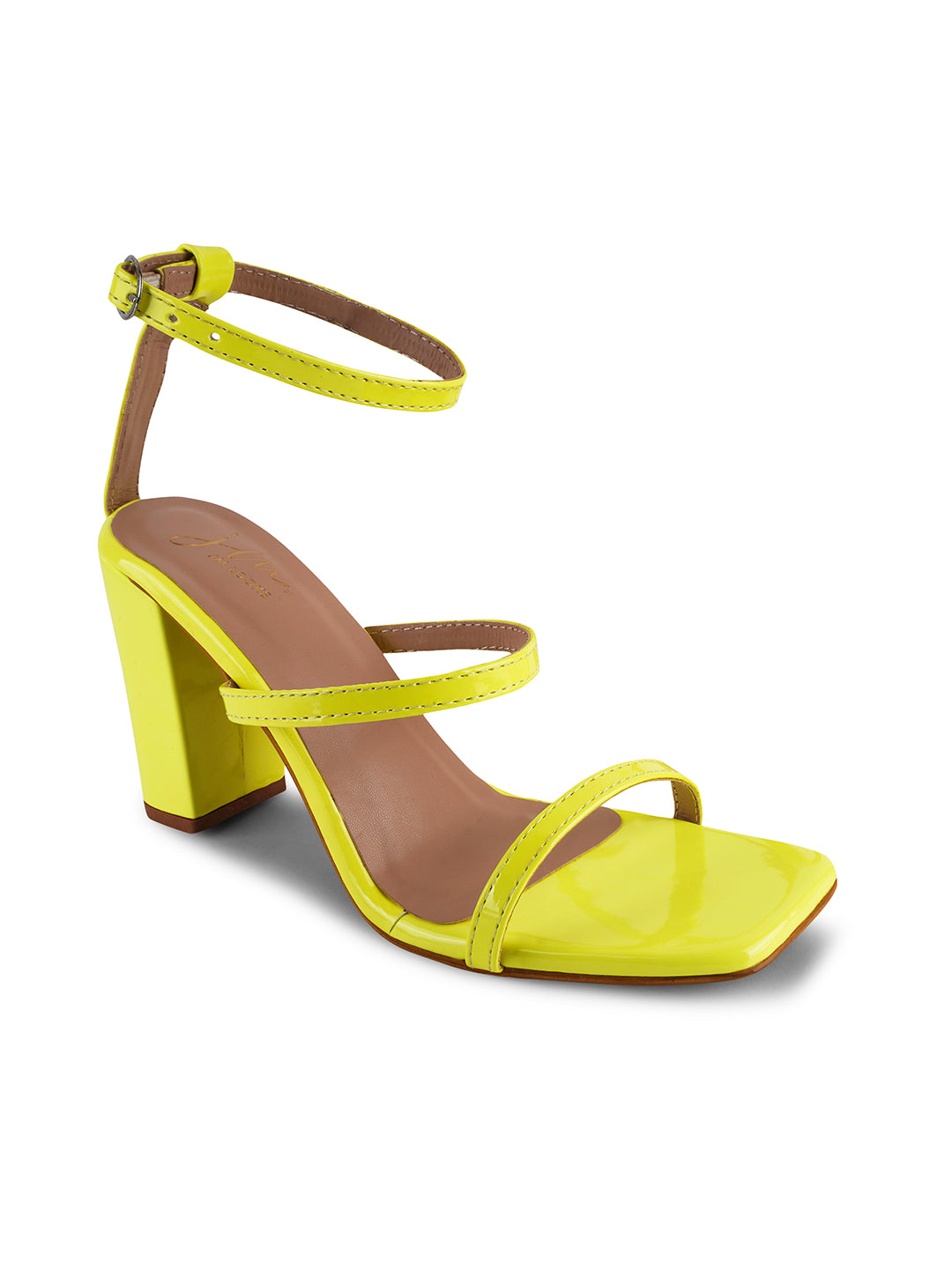 Triple the Chic: Three-Strap Block Slingback Heel Sandals for Women and Girls Green