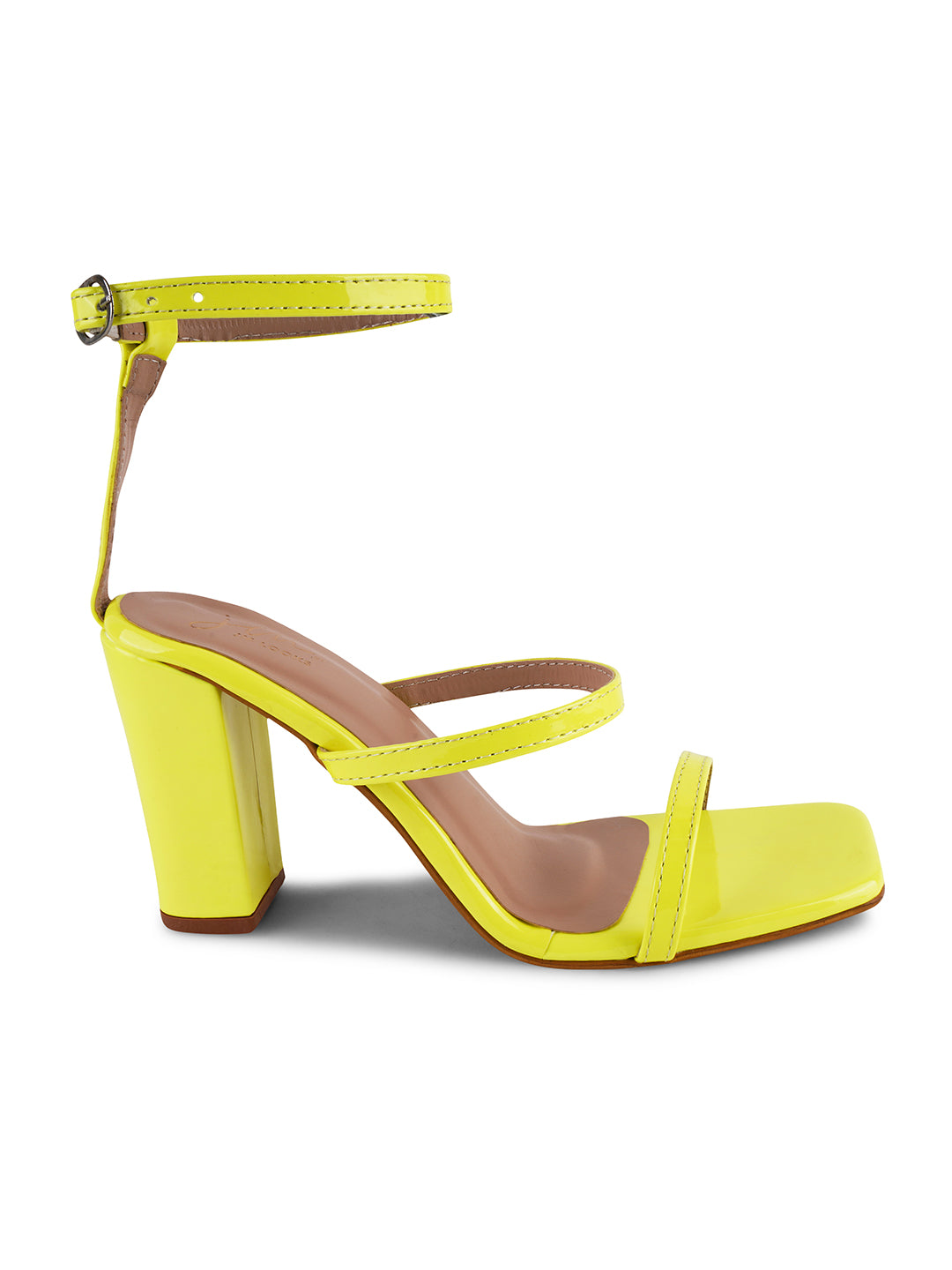 Triple the Chic: Three-Strap Block Slingback Heel Sandals for Women and Girls Green