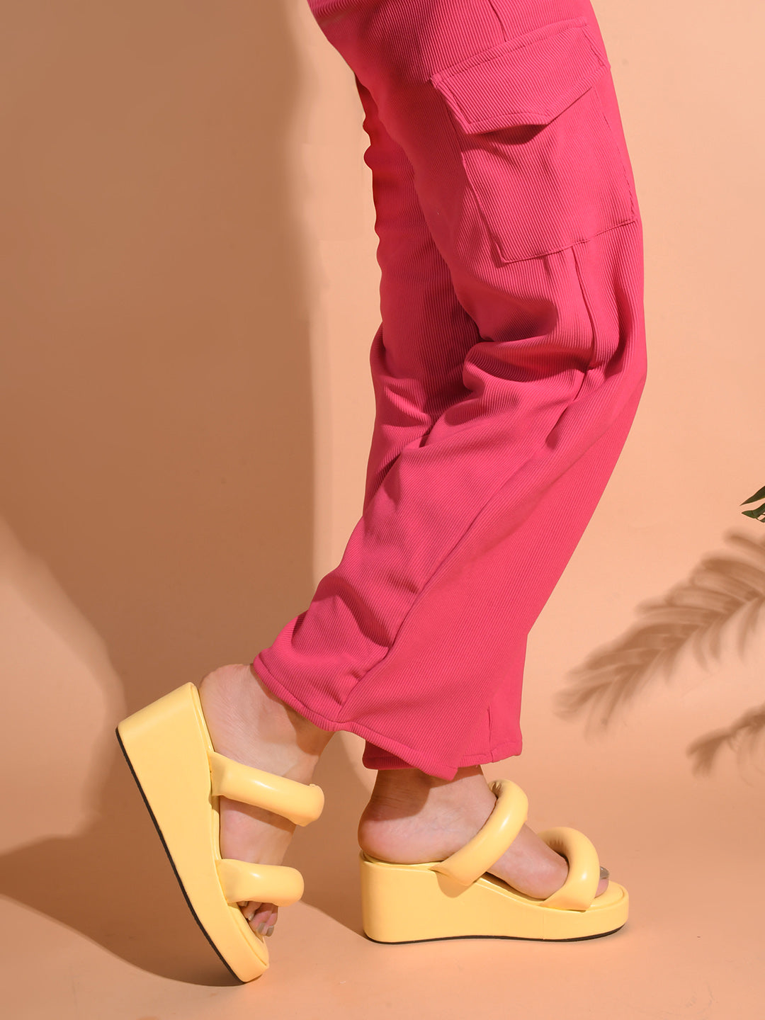 platform wedge sandals with puffy double straps
Yellow
