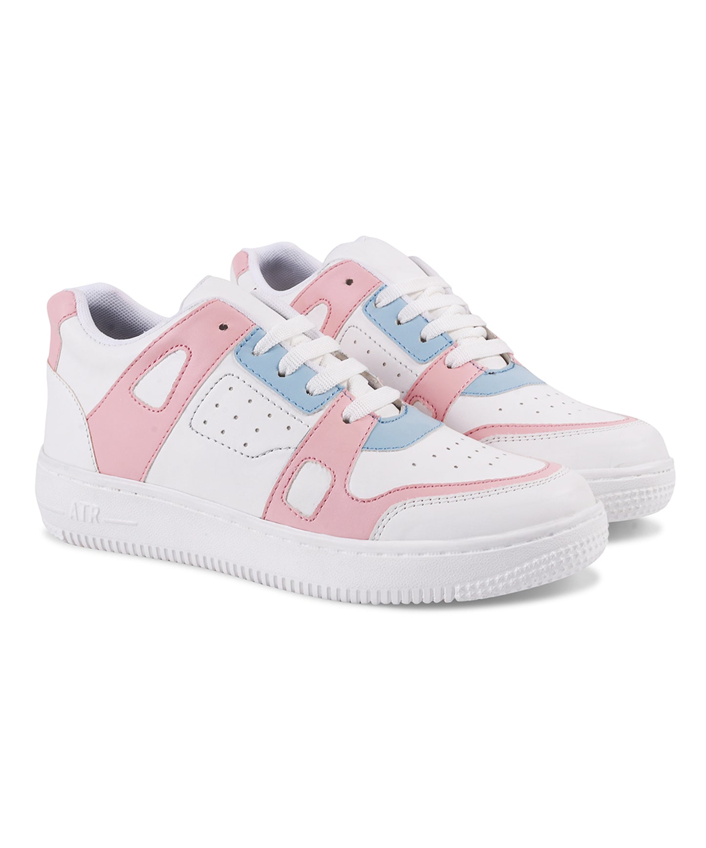 Jm Looks Women's White-Blue Sports Sneakers – Lightweight Running Shoes Pink