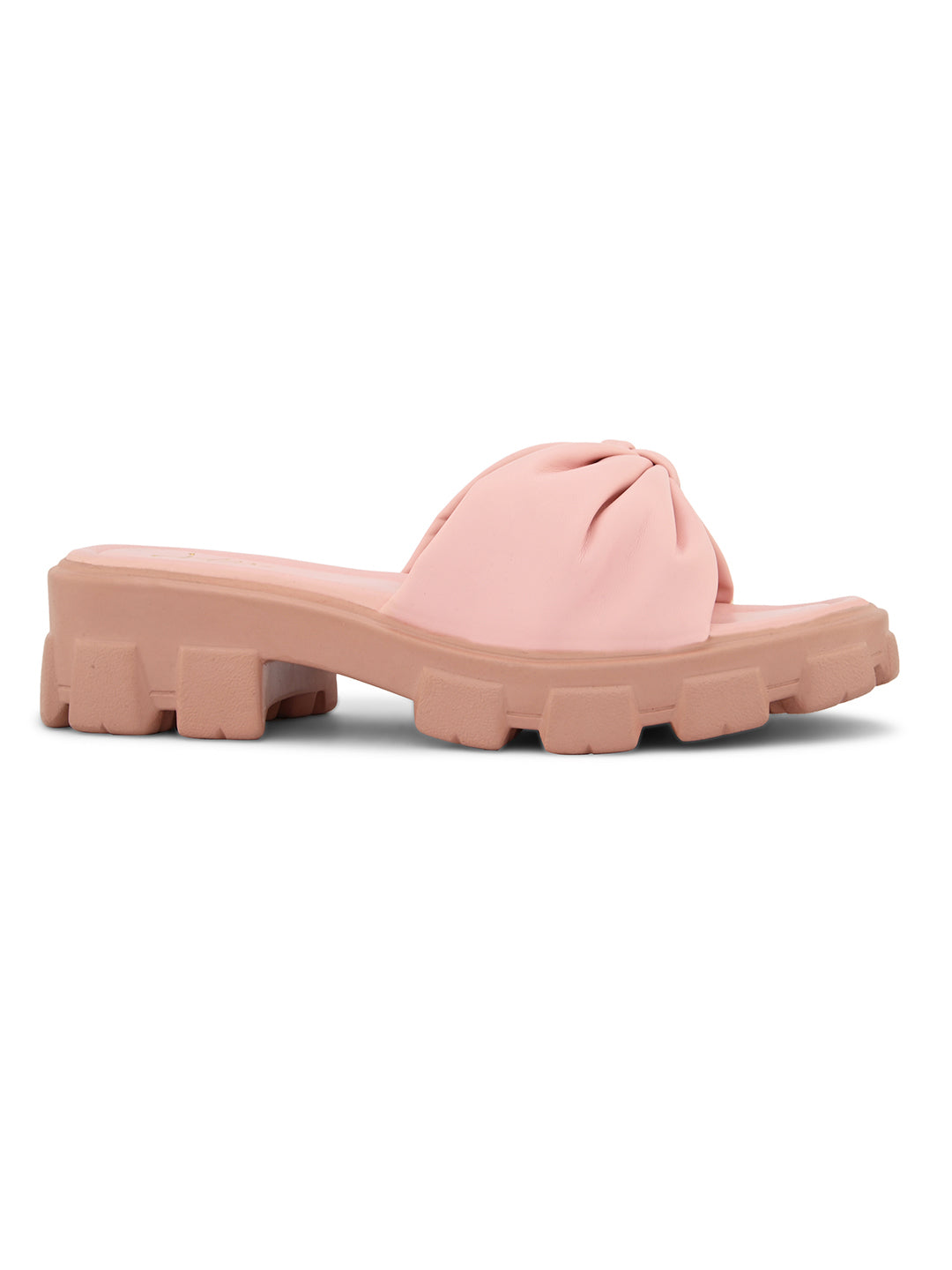 JM LOOKS | Knotted Strap Stylish Slippers for Women & Girls Pink