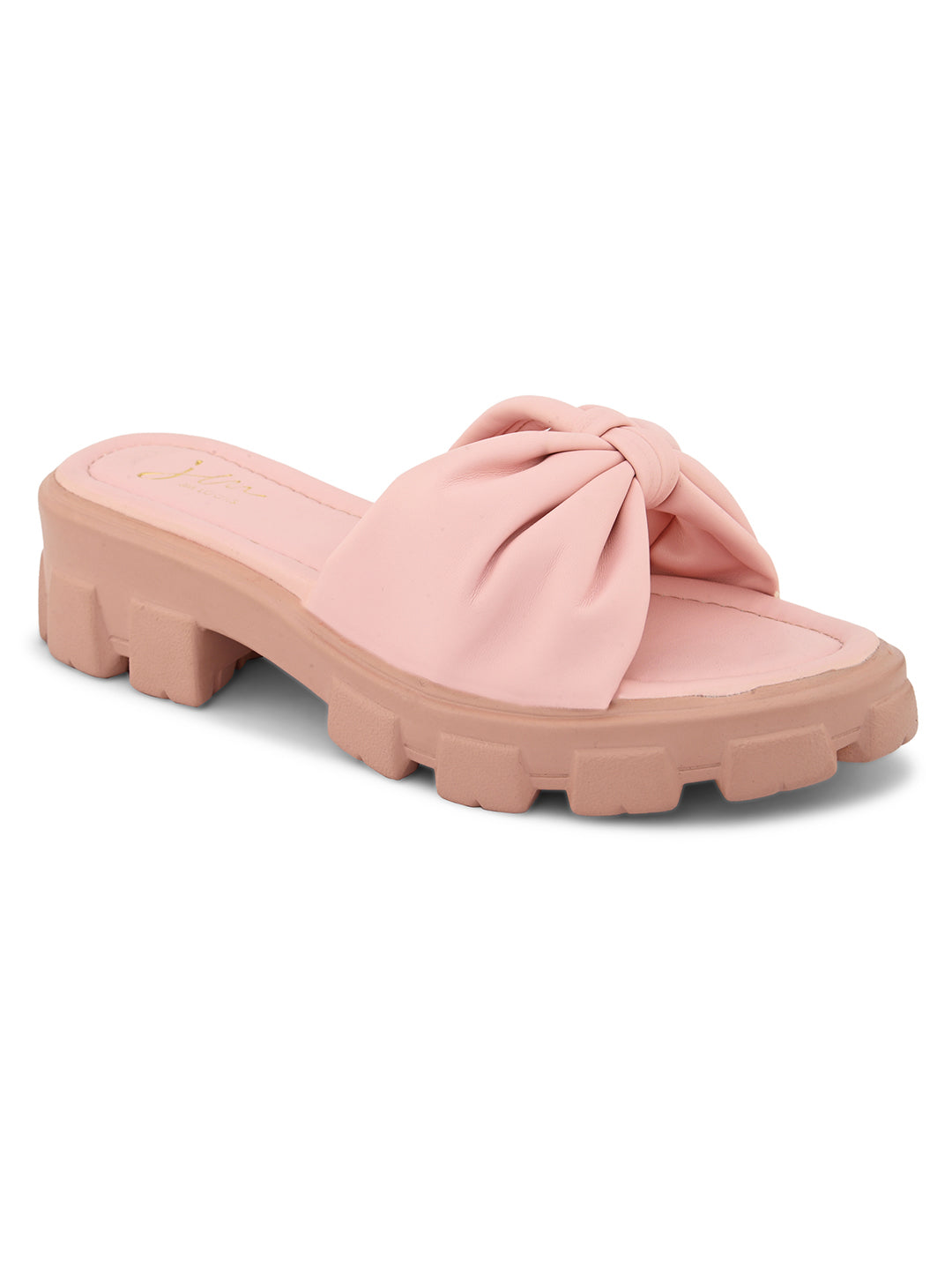 JM LOOKS | Knotted Strap Stylish Slippers for Women & Girls Pink