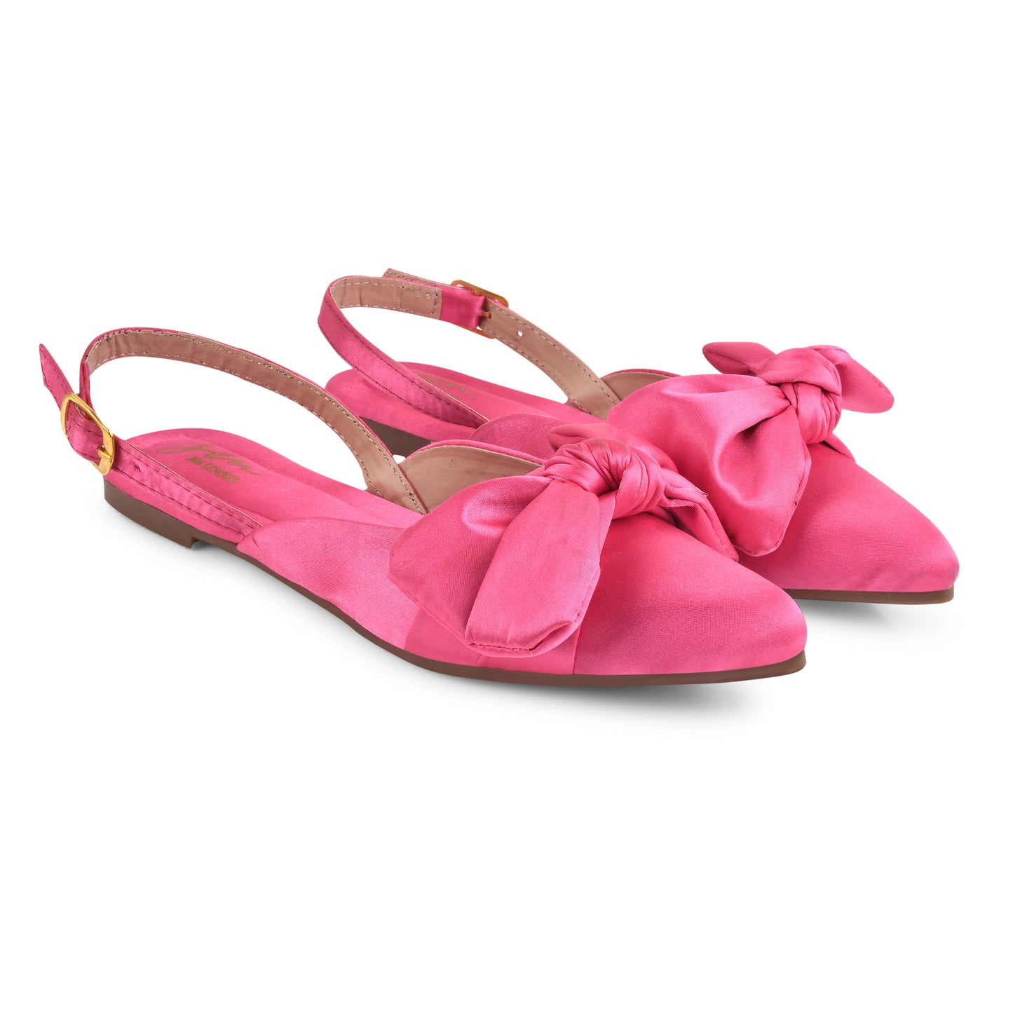 Women’s pointed-toe slingback flats with oversized bow Rani