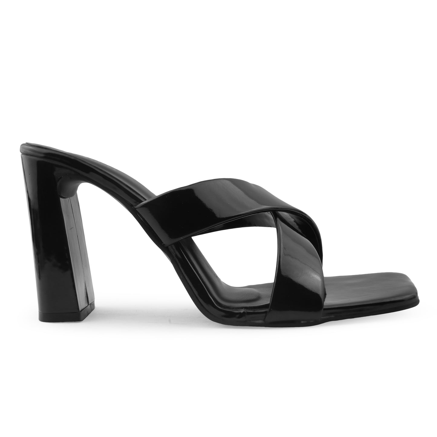 Criss-Cross Block Heeled Sandals for Women & Girls at JM LOOKS Black