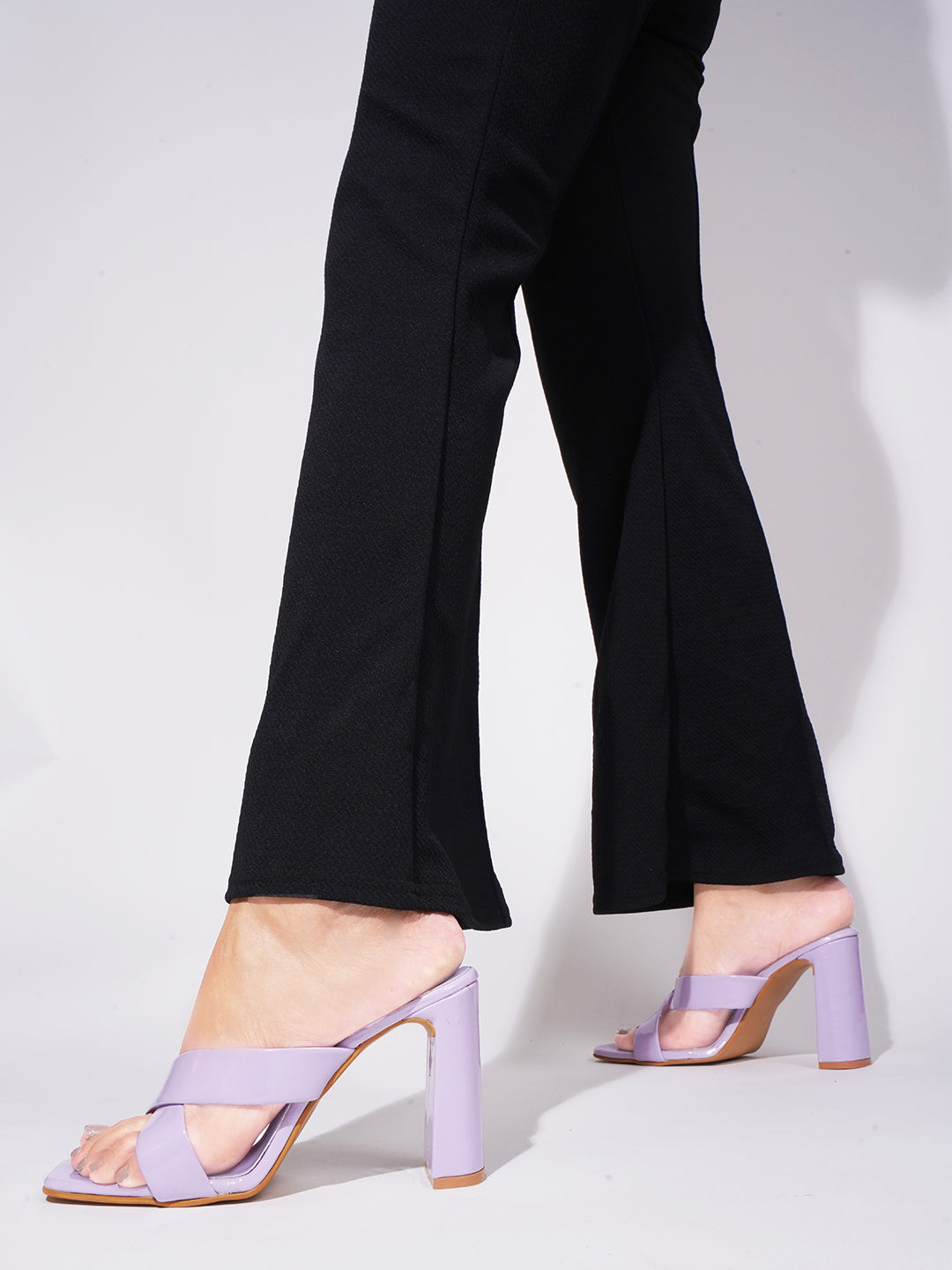 Criss-Cross Block Heeled Sandals for Women & Girls at JM LOOKS Lavender