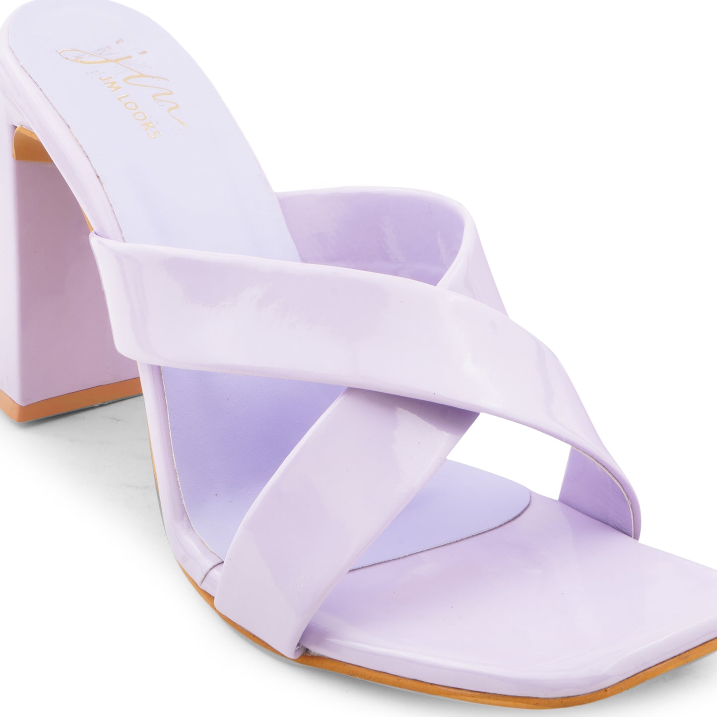 Criss-Cross Block Heeled Sandals for Women & Girls at JM LOOKS Lavender