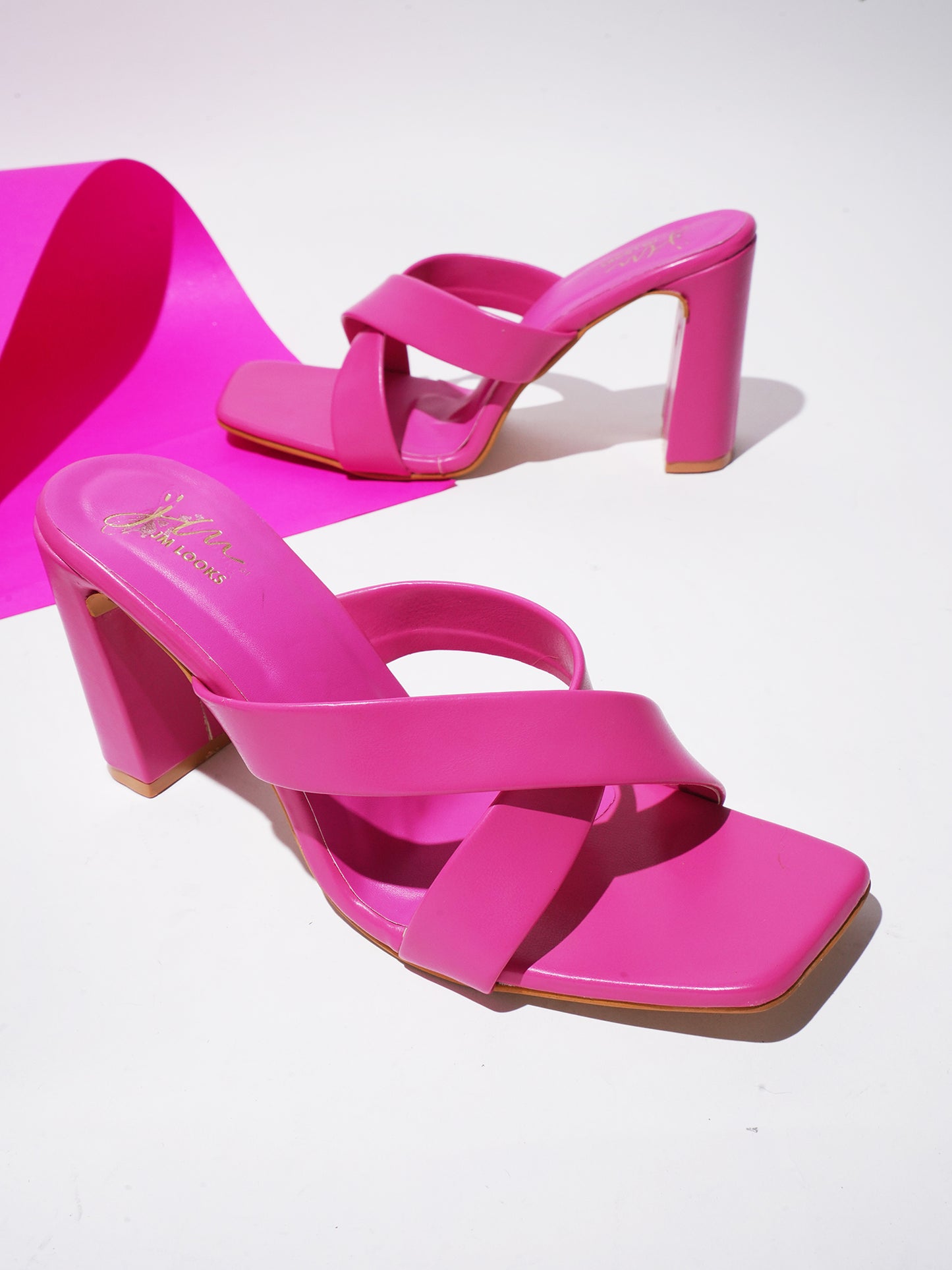 Criss-Cross Block Heeled Sandals for Women & Girls at JM LOOKS Rani