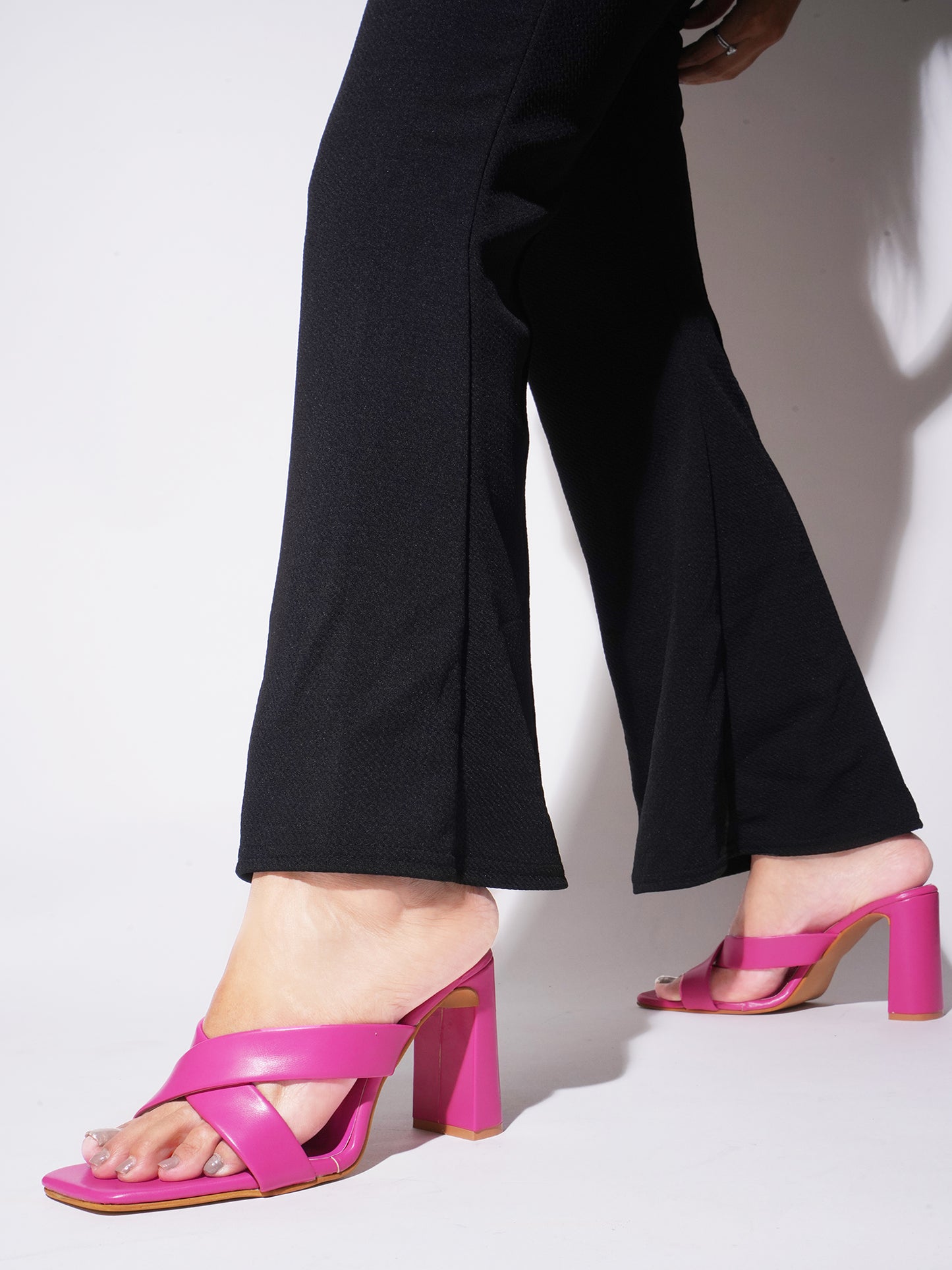 Criss-Cross Block Heeled Sandals for Women & Girls at JM LOOKS Rani