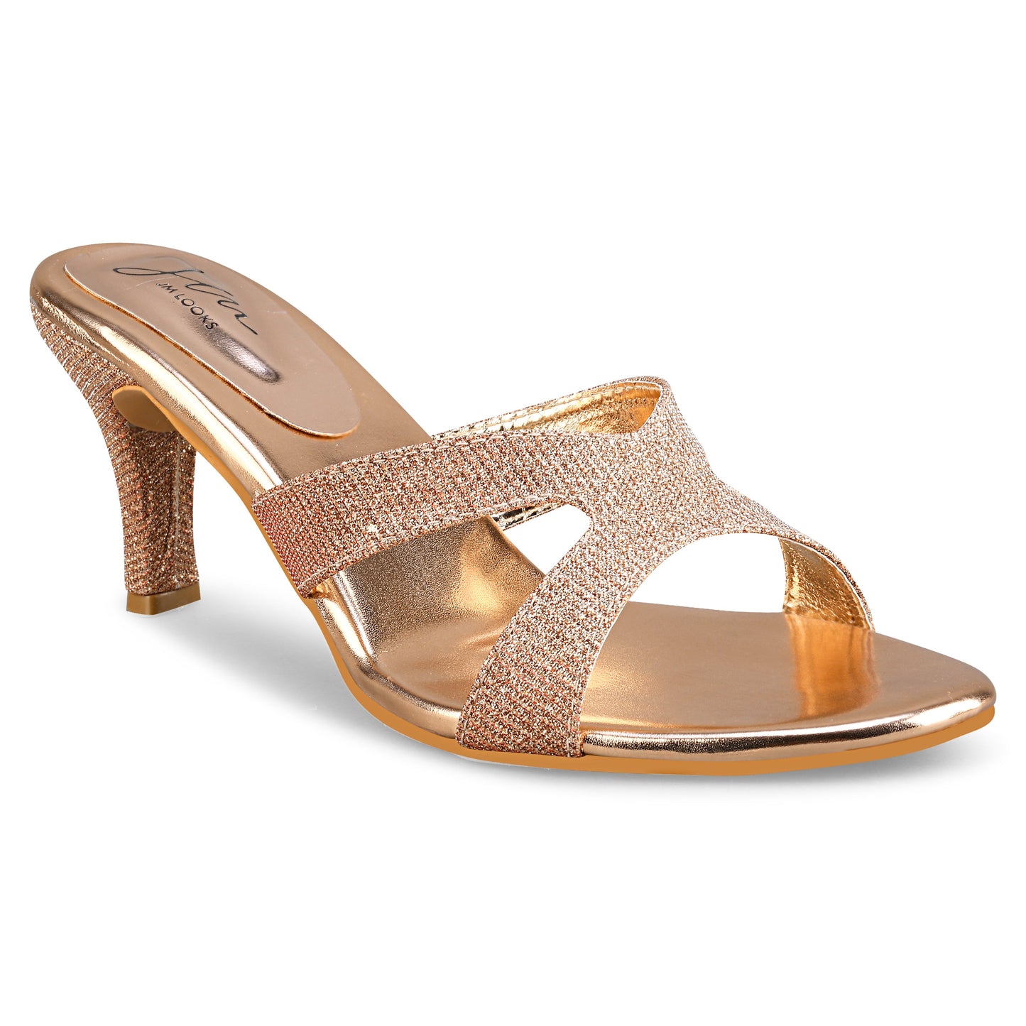 Jm Looks open-toe heels with sparkling straps and matching heel
Sultan