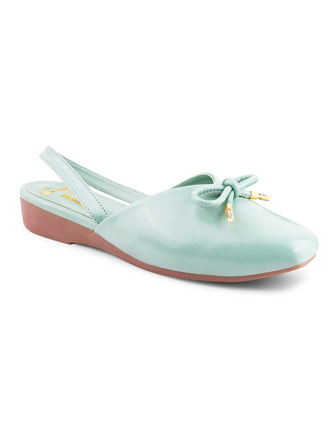 Slingback Bellie Flat Sandal With Bows Skyblue