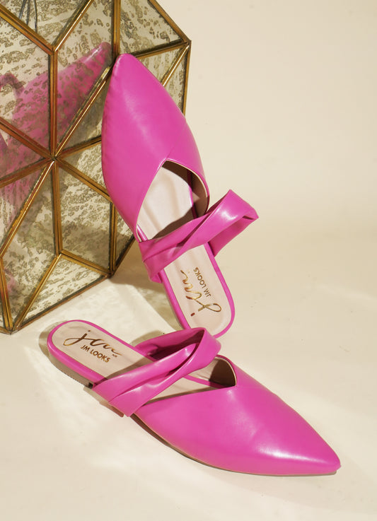 JM LOOKS | Backopen Strapped Bellie Flat Sandals for Women & Girls Pink