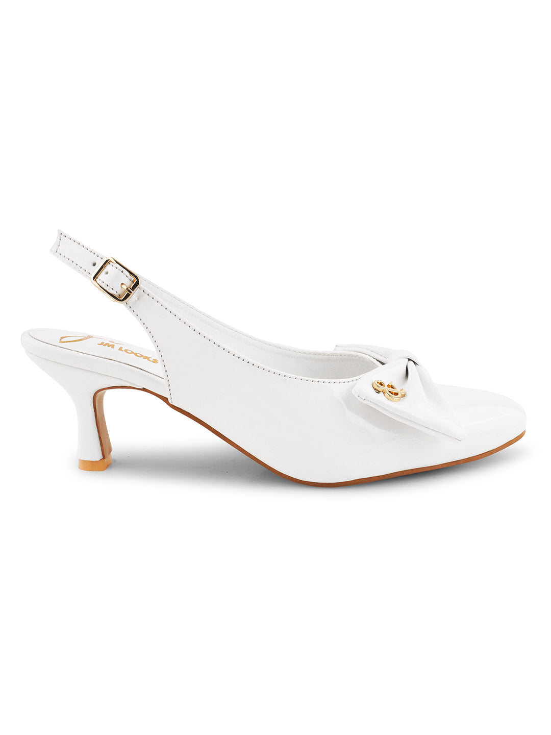 JM LOOKS | Slingback Bellie Heels With Bows Sandals for women & girls White