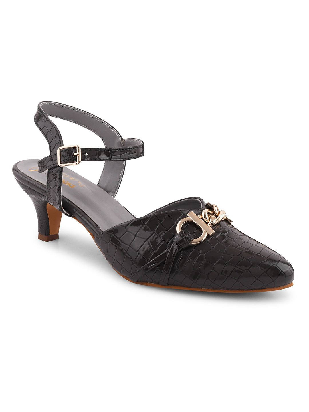 Shop Now Ankle Strap Bellie Heels with Bow Sandals at JM LOOKS Grey