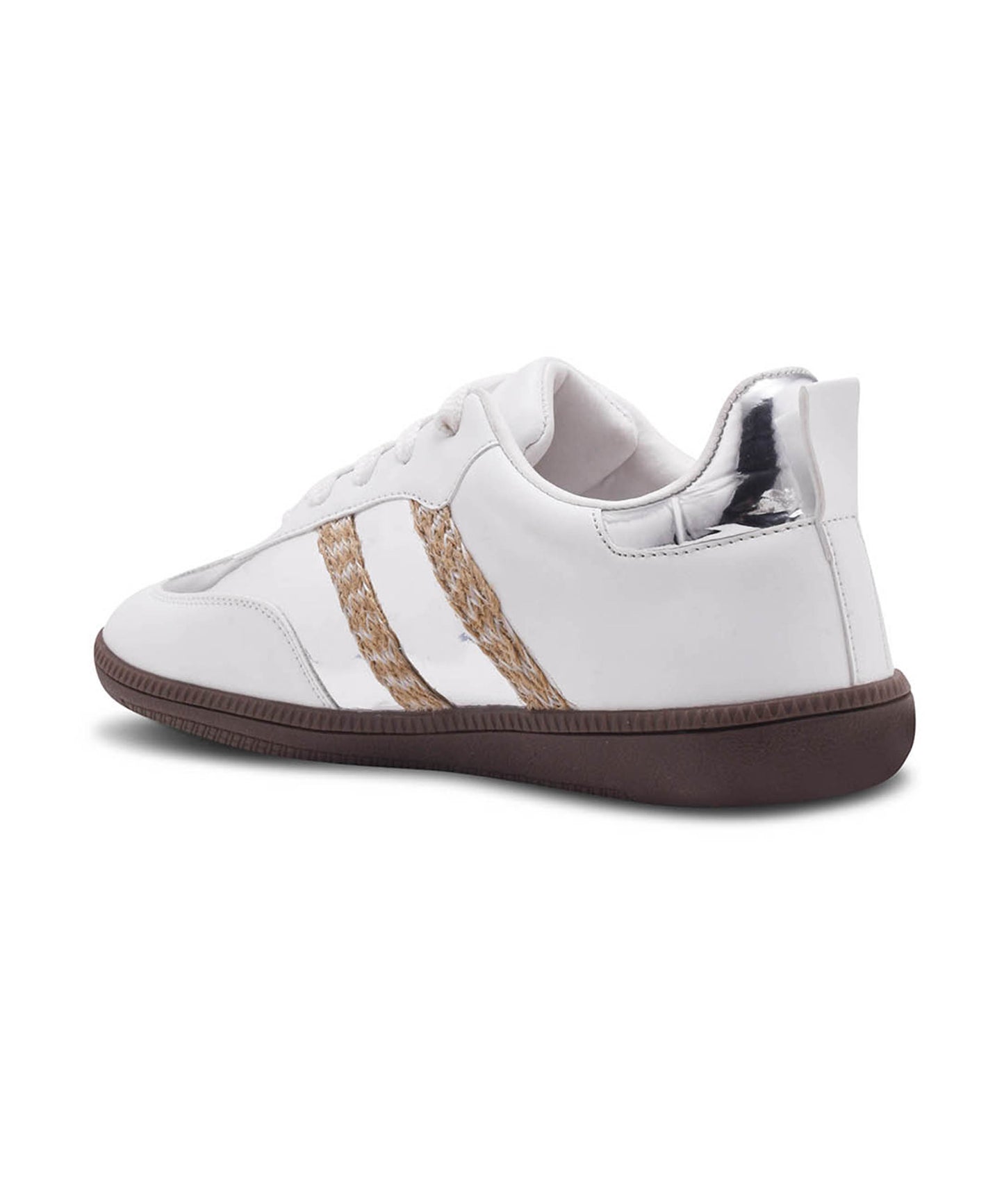 JM Looks Women's Beige Sneakers | Trendy Lace-Up Casual Shoes White