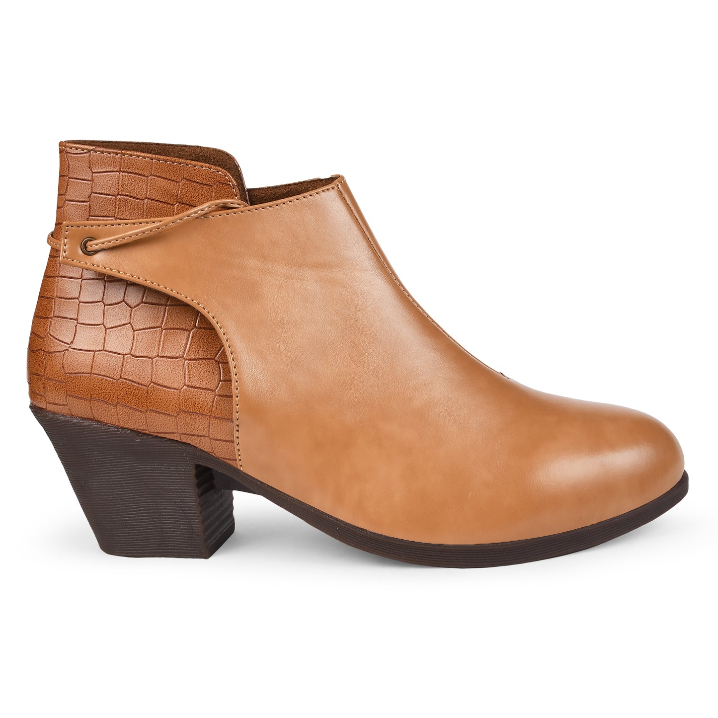Jm Looks women's heeled ankle boots with a tie detail at the back
Beige