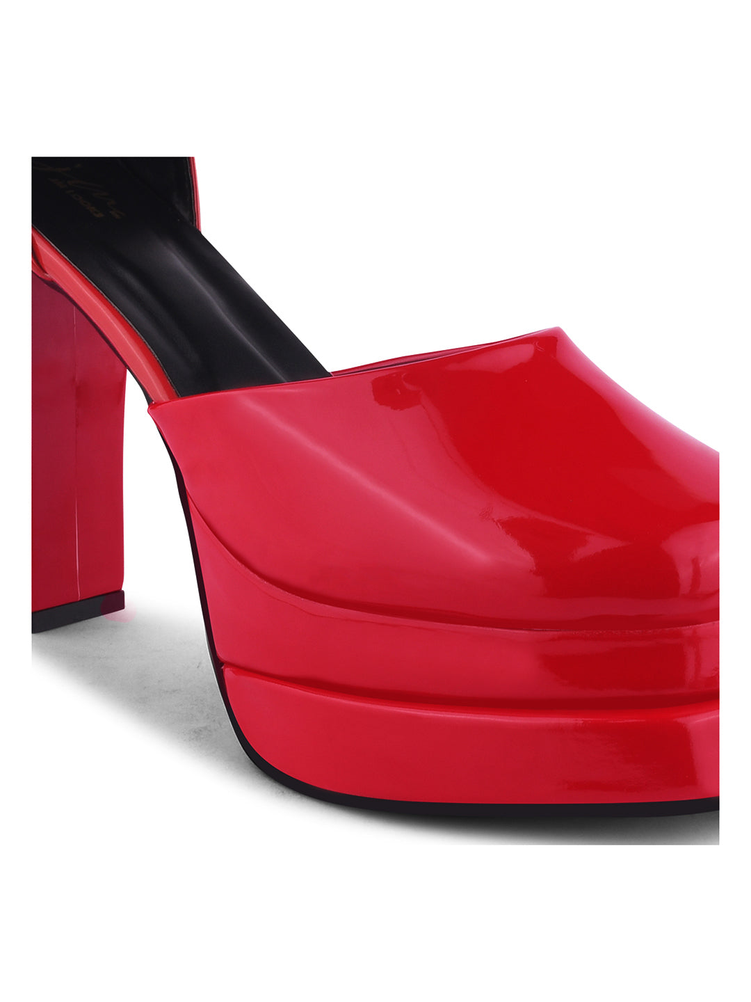 Jm Looks open-toe heels with sparkling straps and matching heel
Red